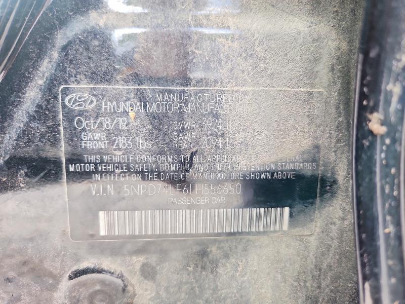 2020 Hyundai Elantra მანქანა იყიდება აუქციონზე, vin: 5NPD74LF6LH556650, აუქციონის ნომერი: 55037686