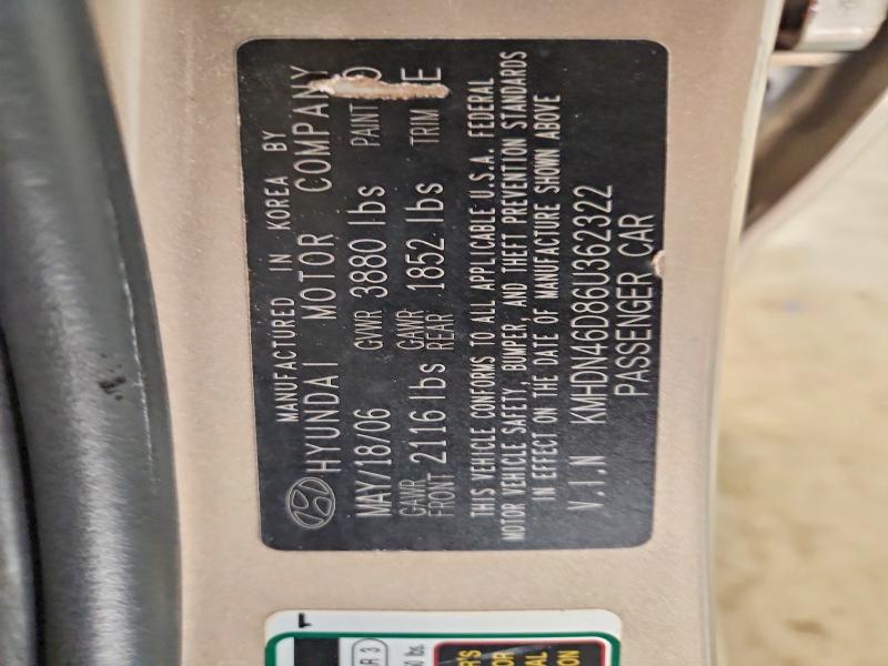 Продажа на аукционе авто 2006 Hyundai Elantra, vin: KMHDN46D86U362322, номер лота: 52605146