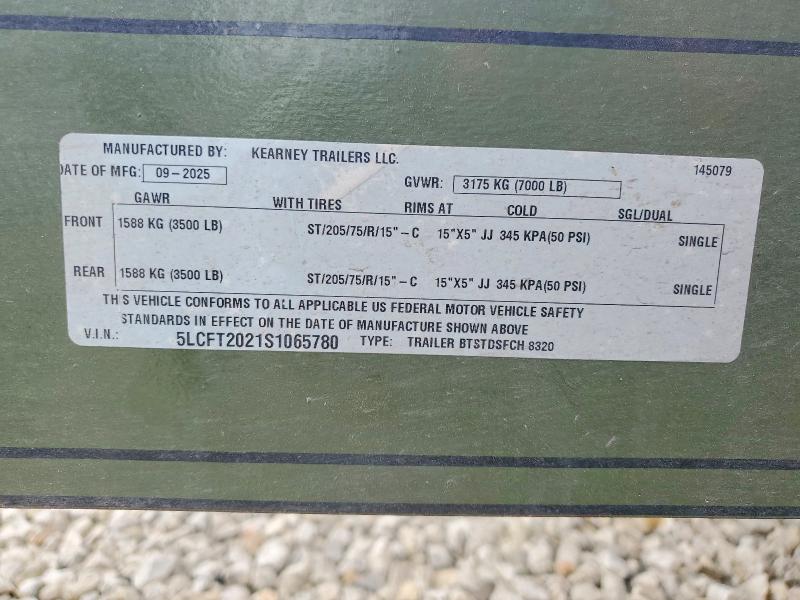 Продаж на аукціоні авто 2025 Kearney Utililty, vin: 5LCFT2021S1065780, номер лоту: 53249206