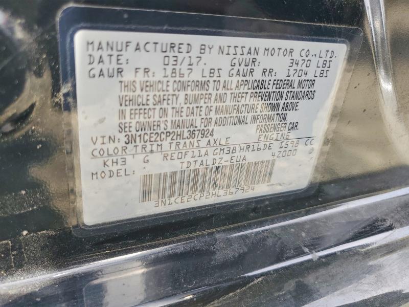 Продажа на аукционе авто 2017 Nissan Versa Note, vin: 3N1CE2CP2HL367924, номер лота: 52201606