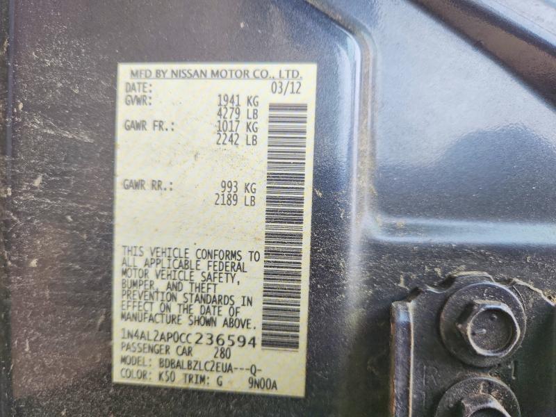 Aukcja sprzedaży 2012 Nissan Altima, vin: 1N4AL2AP0CC236594, numer aukcji: 54639876