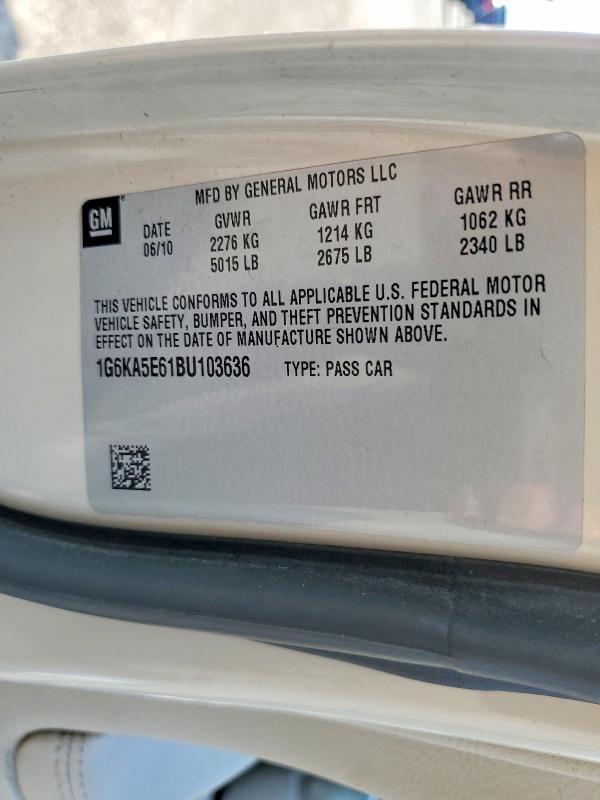 52957616 :رقم المزاد ، 1G6KA5E61BU103636 vin ، 2011 Cadillac Dts مزاد بيع