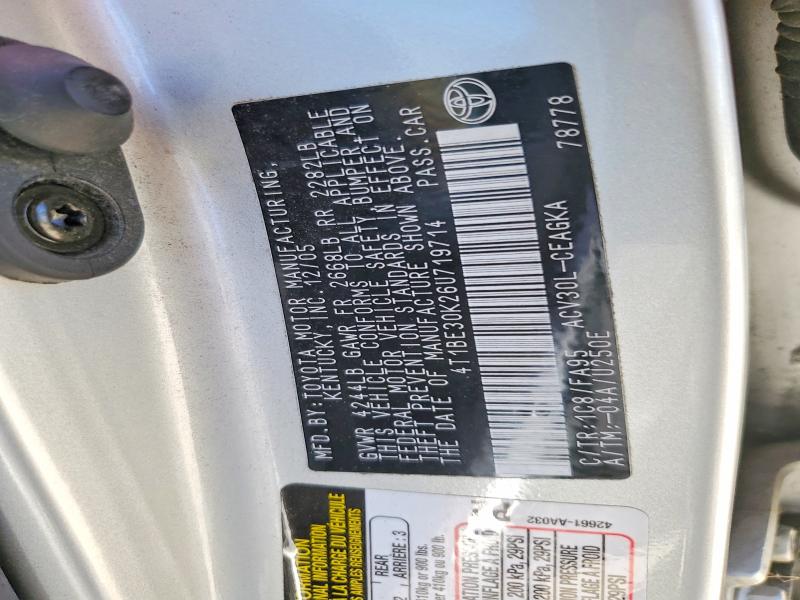 54189706 :رقم المزاد ، 4T1BE30K26U719714 vin ، 2006 Toyota Camry مزاد بيع