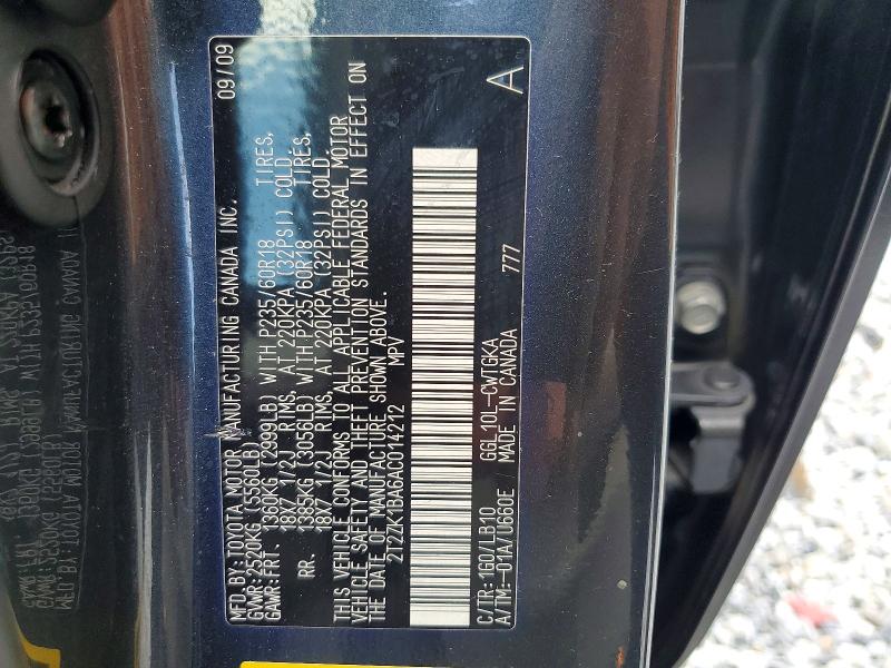 Aukcja sprzedaży 2010 Lexus Rx, vin: 2T2ZK1BA6AC014212, numer aukcji: 54585986