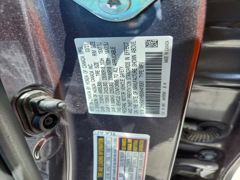 Aukcja sprzedaży 2021 Honda Cr-v, vin: 2HKRW1H86MH418061, numer aukcji: 53037986