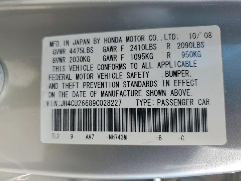 Auction sale of the 2009 Acura Tsx, vin: JH4CU26689C028227, lot number: 53393936