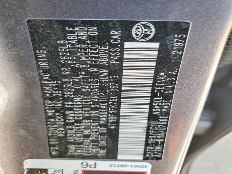Aukcja sprzedaży 2016 Toyota Camry, vin: 4T1BF1FK7GU136713, numer aukcji: 52237256