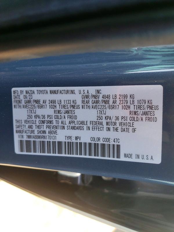 Aukcja sprzedaży 2024 Mazda Cx-50, vin: 7MMVABBM9RN170131, numer aukcji: 52030516