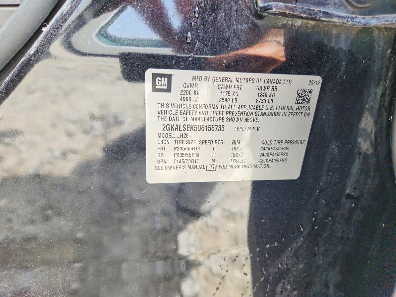 Aukcja sprzedaży 2013 Gmc Terrain, vin: 2GKALSEK5D6156733, numer aukcji: 54662066