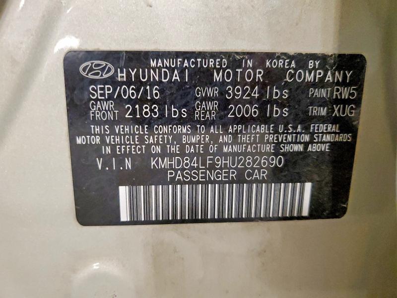 Продажа на аукционе авто 2017 Hyundai Elantra, vin: KMHD84LF9HU282690, номер лота: 54131906