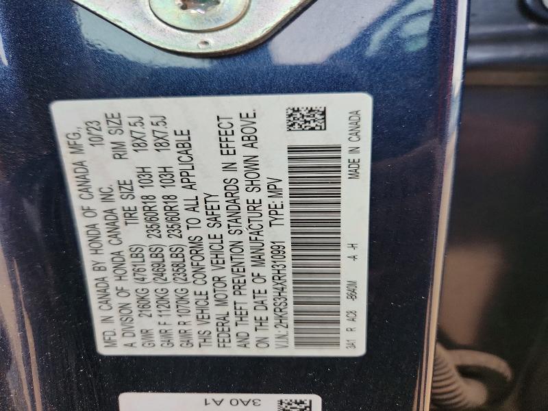 Продаж на аукціоні авто 2024 Honda Cr-v, vin: 2HKRS3H4XRH310991, номер лоту: 52401006