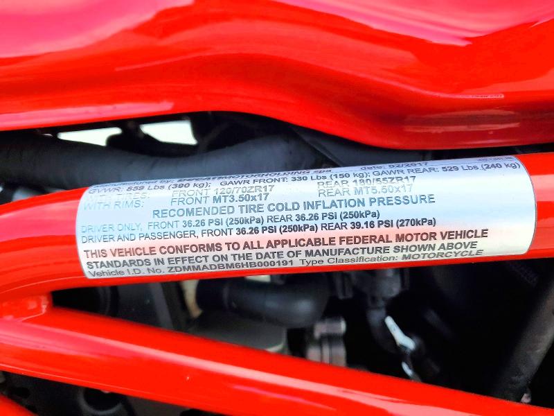 Продаж на аукціоні авто 2017 Ducati Monster, vin: ZDMMADBM6HB000191, номер лоту: 55355536