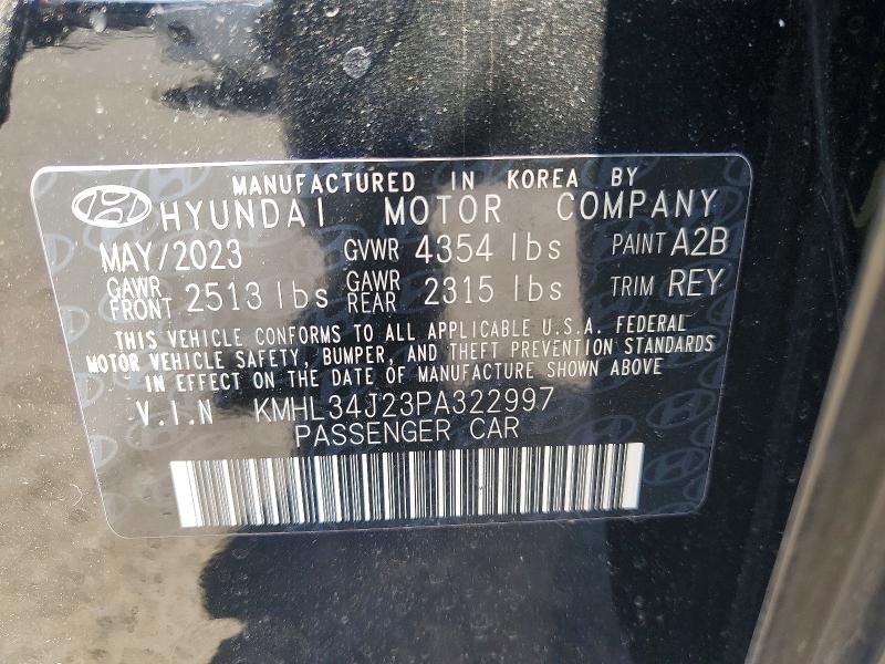 Aukcja sprzedaży 2023 Hyundai Sonata, vin: KMHL34J23PA322997, numer aukcji: 53762376