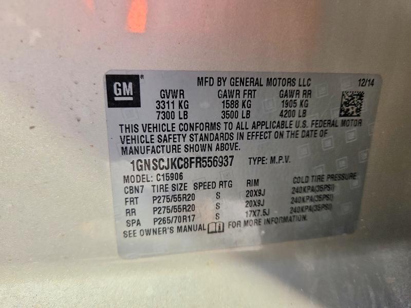 Продажа на аукционе авто 2015 Chevrolet Suburban, vin: 1GNSCJKC8FR556937, номер лота: 53368676