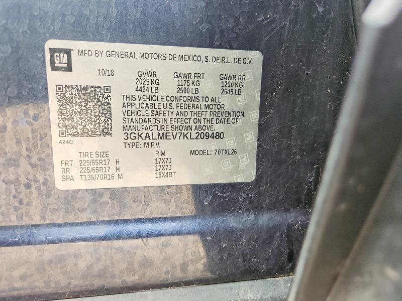 Aukcja sprzedaży 2019 Gmc Terrain, vin: 3GKALMEV7KL209480, numer aukcji: 54198896