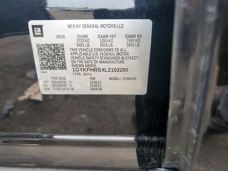 52834706 :رقم المزاد ، 1GYKPHRSXLZ102200 vin ، 2020 Cadillac Xt6 مزاد بيع