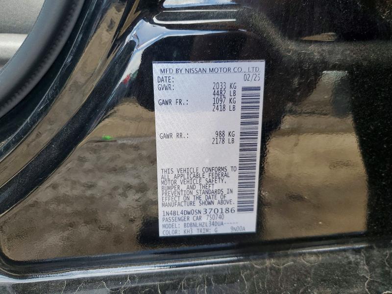 Продажа на аукционе авто 2025 Nissan Altima, vin: 1N4BL4DW0SN370186, номер лота: 52108356