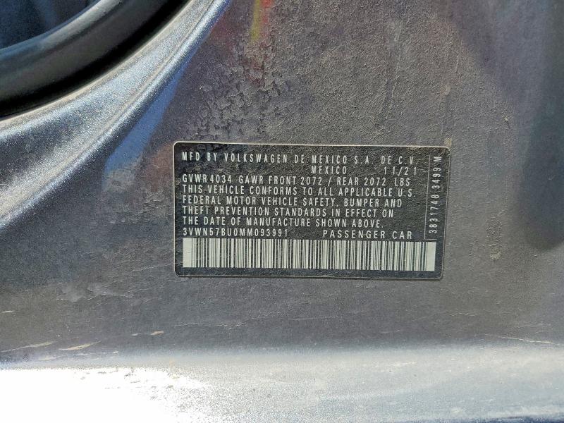 Aukcja sprzedaży 2021 Volkswagen Jetta, vin: 3VWN57BU0MM093991, numer aukcji: 52422016