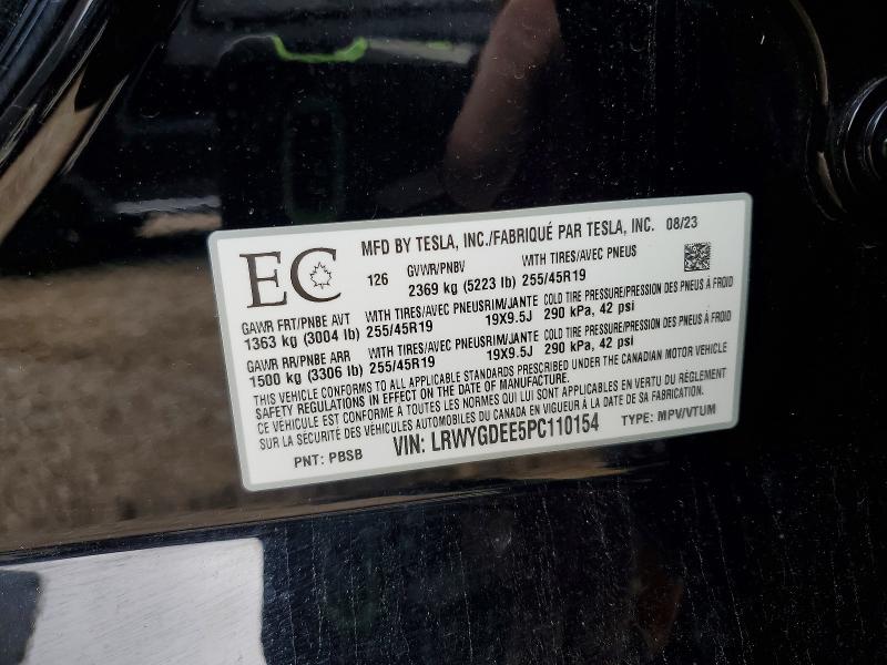 Продажа на аукционе авто 2023 Tesla Model Y, vin: LRWYGDEE5PC110154, номер лота: 53191506