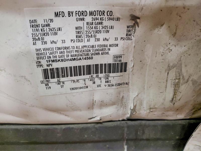 Продаж на аукціоні авто 2021 Ford Explorer, vin: 1FMSK8DH4MGA14560, номер лоту: 54267886