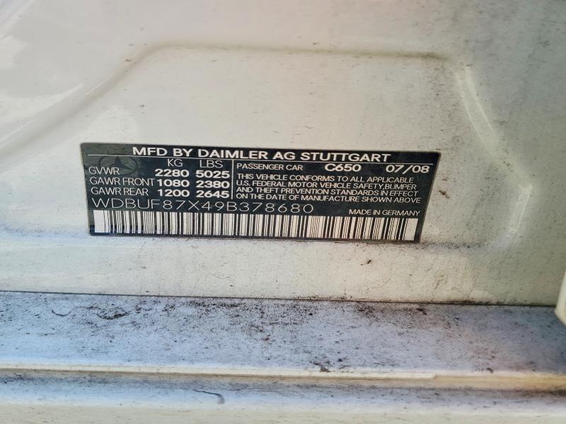Продажа на аукционе авто 2009 Mercedes-benz E, vin: WDBUF87X49B378680, номер лота: 52842086