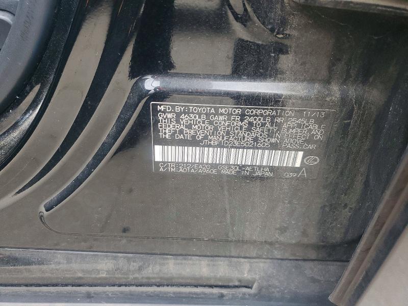 Aukcja sprzedaży 2014 Lexus Is, vin: JTHBF1D23E5021605, numer aukcji: 54529326
