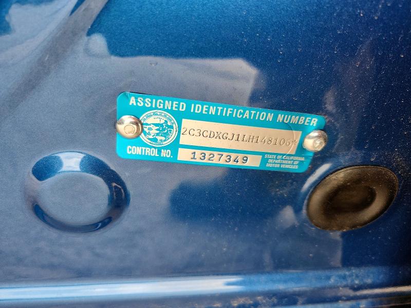 2020 Dodge Charger მანქანა იყიდება აუქციონზე, vin: 2C3CDXGJ1LH148106, აუქციონის ნომერი: 52745146
