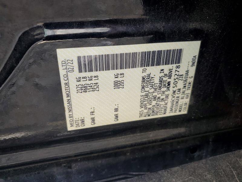Продаж на аукціоні авто 2022 Nissan Maxima, vin: 1N4AA6CV5NC505278, номер лоту: 54185006