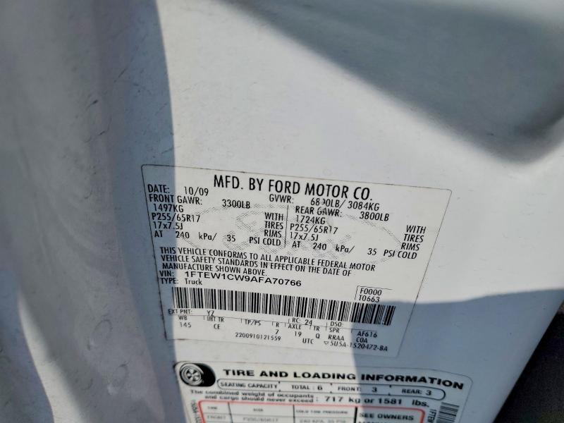 Продаж на аукціоні авто 2010 Ford F150, vin: 1FTEW1CW9AFA70766, номер лоту: 53156406