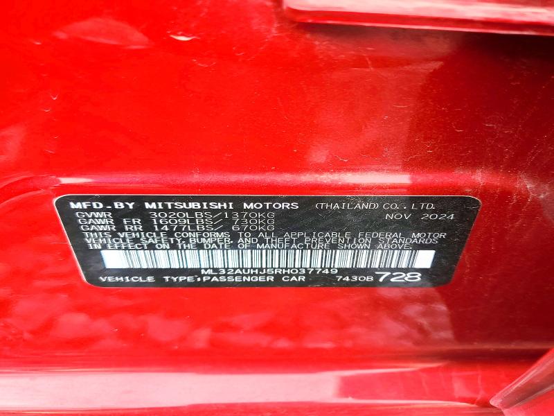Aukcja sprzedaży 2024 Mitsubishi Mirage, vin: ML32AUHJ5RH037749, numer aukcji: 54545116