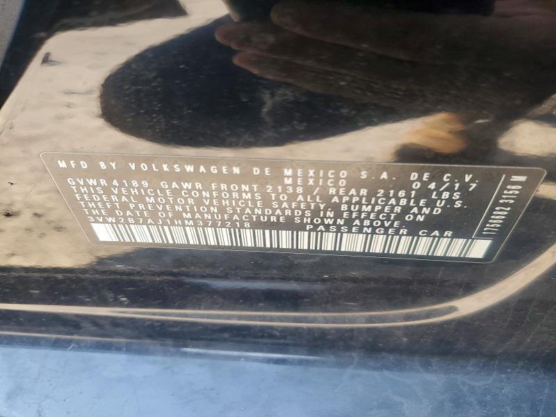 54063256 :رقم المزاد ، 3VW2B7AJ1HM377218 vin ، 2017 Volkswagen Jetta مزاد بيع