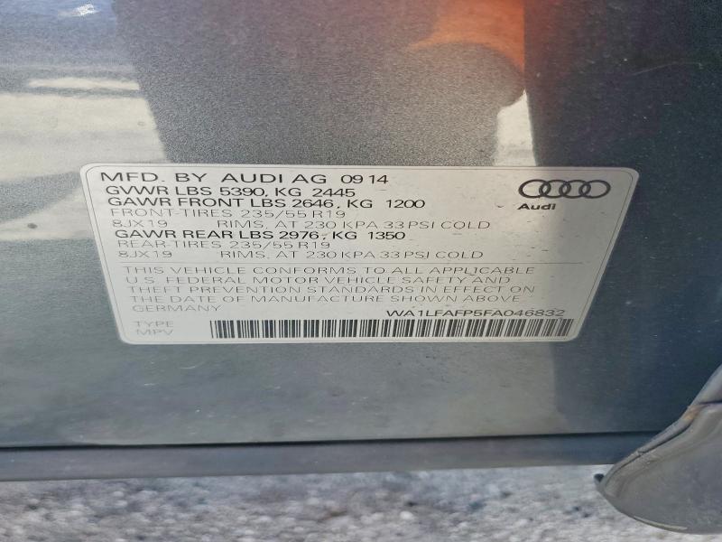 2015 Audi Q5 მანქანა იყიდება აუქციონზე, vin: WA1LFAFP5FA046832, აუქციონის ნომერი: 54197706