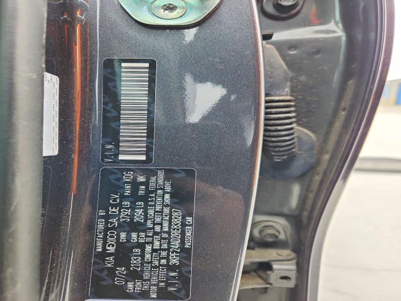 52255076 :رقم المزاد ، 3KPF24AD2RE838287 vin ، 2024 Kia Forte مزاد بيع