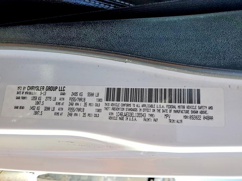 Продажа на аукционе авто 2014 Jeep Wrangler Unlimited, vin: 1C4BJWEG3EL135543, номер лота: 53051696