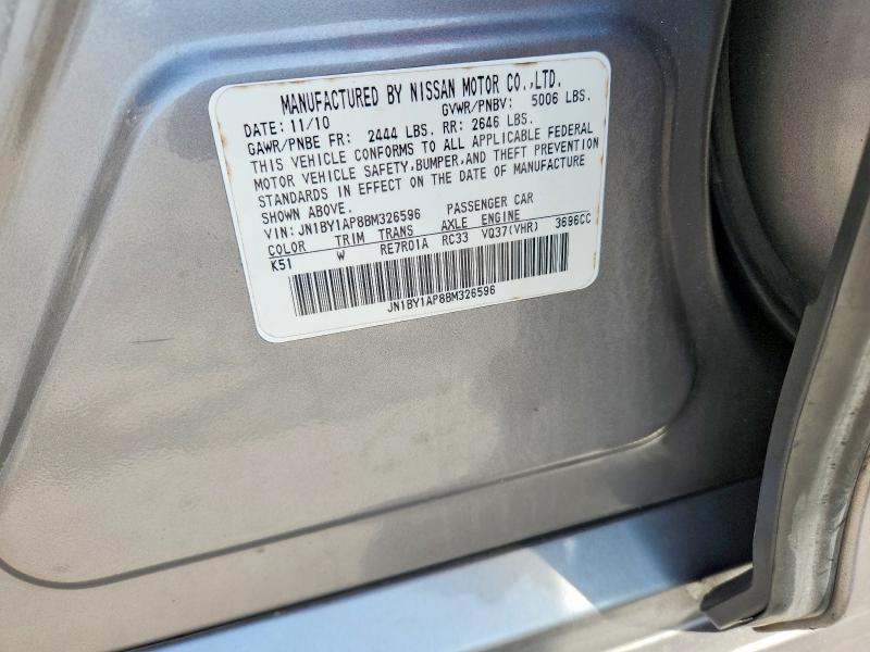 Продажа на аукционе авто 2011 Infiniti M37, vin: JN1BY1AP8BM326596, номер лота: 52147746