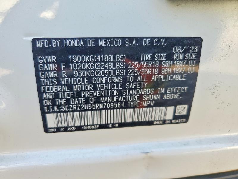 2024 Honda Hr-v მანქანა იყიდება აუქციონზე, vin: 3CZRZ2H55RM709584, აუქციონის ნომერი: 54348226