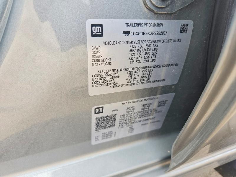 Aukcja sprzedaży 2023 Chevrolet Silverado, vin: 1GCPDBEKXPZ252837, numer aukcji: 53941116