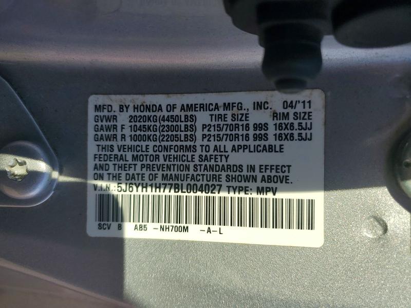 2011 Honda Element მანქანა იყიდება აუქციონზე, vin: 5J6YH1H77BL004027, აუქციონის ნომერი: 53470536
