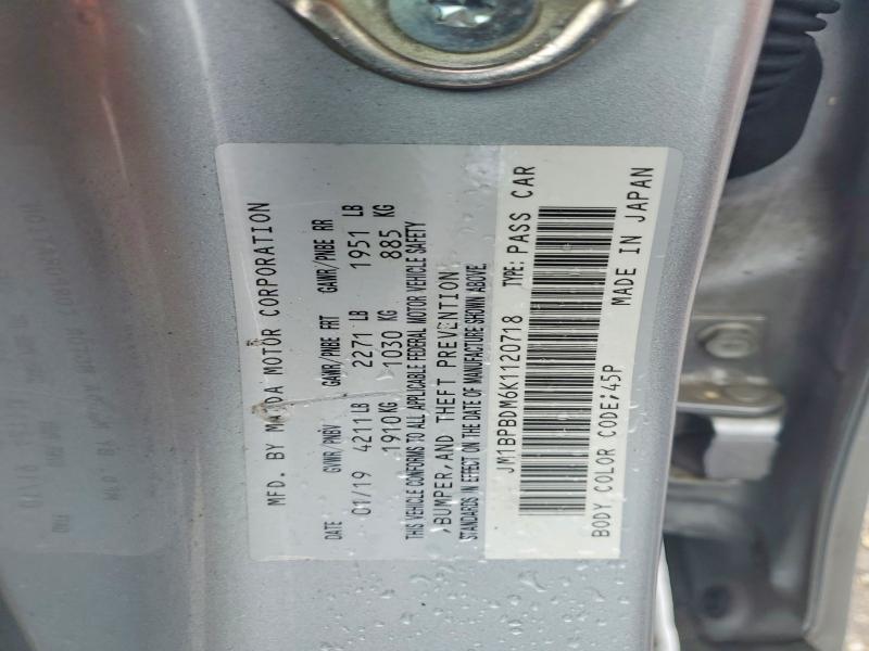 Продаж на аукціоні авто 2019 Mazda 3, vin: JM1BPBDM6K1120718, номер лоту: 52468516