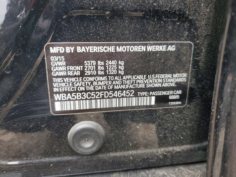 Продаж на аукціоні авто 2015 Bmw 535, vin: WBA5B3C52FD546452, номер лоту: 52811456