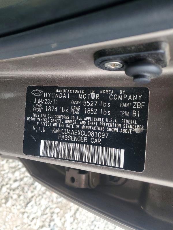 Aukcja sprzedaży 2012 Hyundai Accent, vin: KMHCU4AEXCU081097, numer aukcji: 53072326