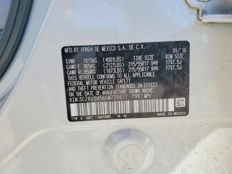Aukcja sprzedaży 2016 Honda Hr-v, vin: 3CZRU5H56GM726617, numer aukcji: 54598606