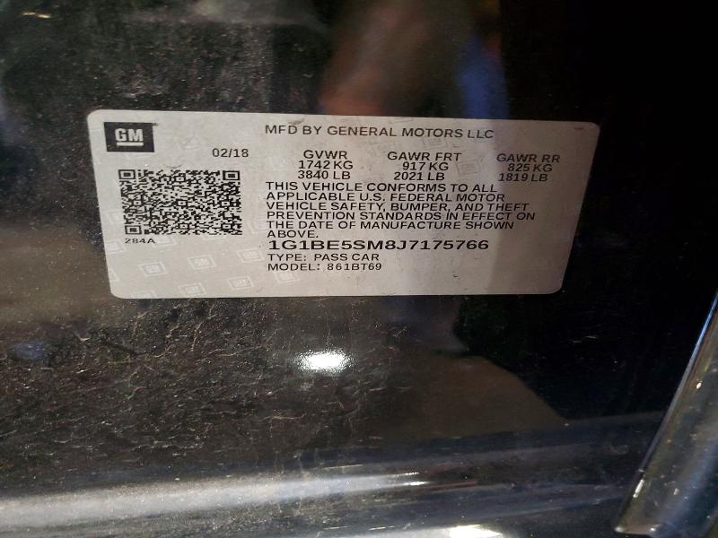Aukcja sprzedaży 2018 Chevrolet Cruze, vin: 1G1BE5SM8J7175766, numer aukcji: 53779116