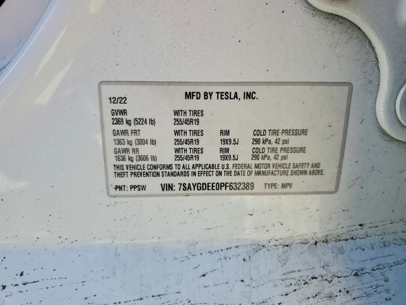 52426396 :رقم المزاد ، 7SAYGDEE0PF632389 vin ، 2023 Tesla Model Y مزاد بيع