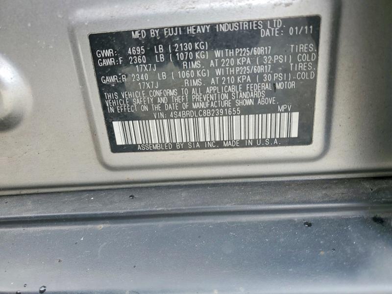 Aukcja sprzedaży 2011 Subaru Outback, vin: 4S4BRDLC8B2391655, numer aukcji: 52749986