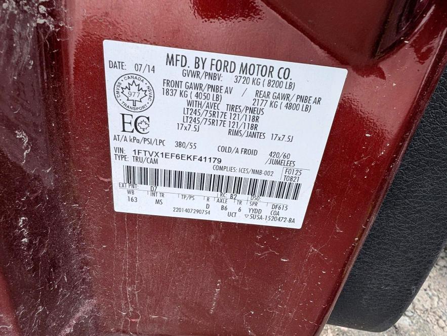 Продажа на аукционе авто 2014 Ford F150, vin: 1FTVX1EF6EKF41179, номер лота: 50716246