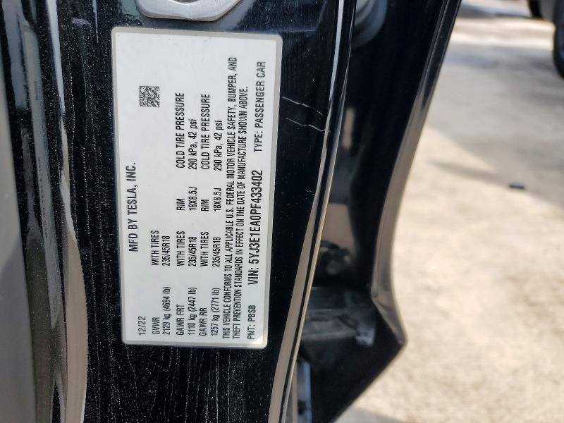 Aukcja sprzedaży 2023 Tesla Model 3, vin: 5YJ3E1EA0PF433402, numer aukcji: 51840706