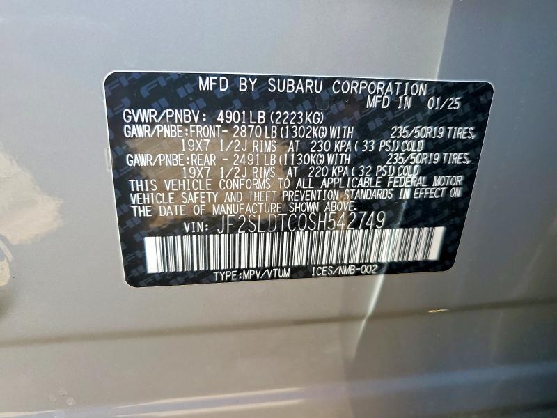 53543656 :رقم المزاد ، JF2SLDTC0SH542749 vin ، 2025 Subaru Forester مزاد بيع