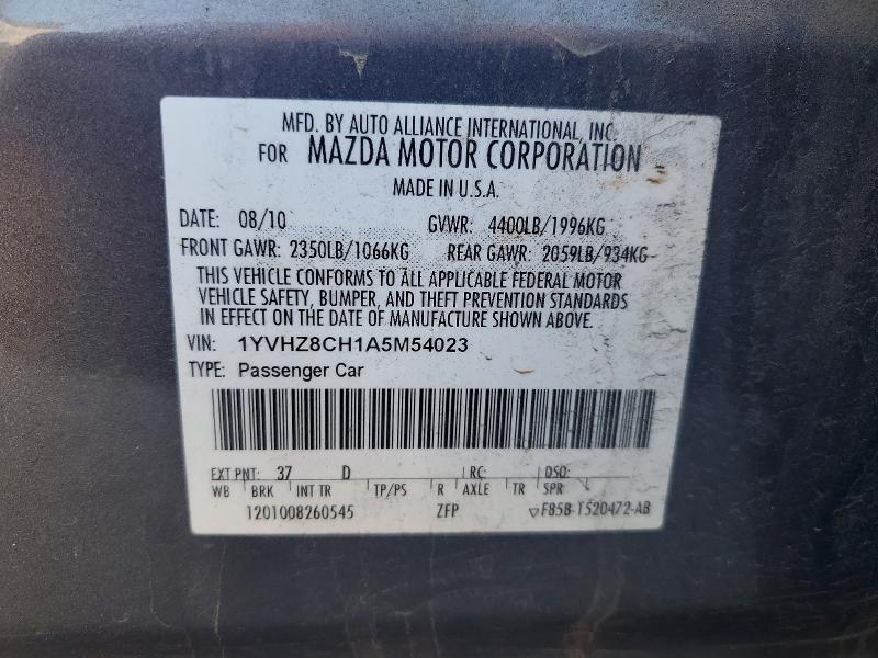 Aukcja sprzedaży 2010 Mazda 6, vin: 1YVHZ8CH1A5M54023, numer aukcji: 52710716