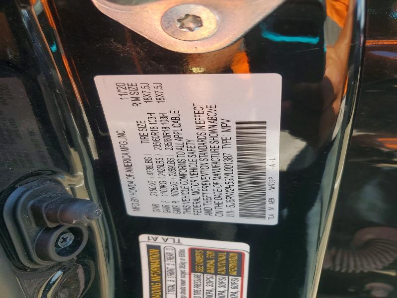 Aukcja sprzedaży 2021 Honda Cr-v, vin: 5J6RW2H59ML001387, numer aukcji: 55057936